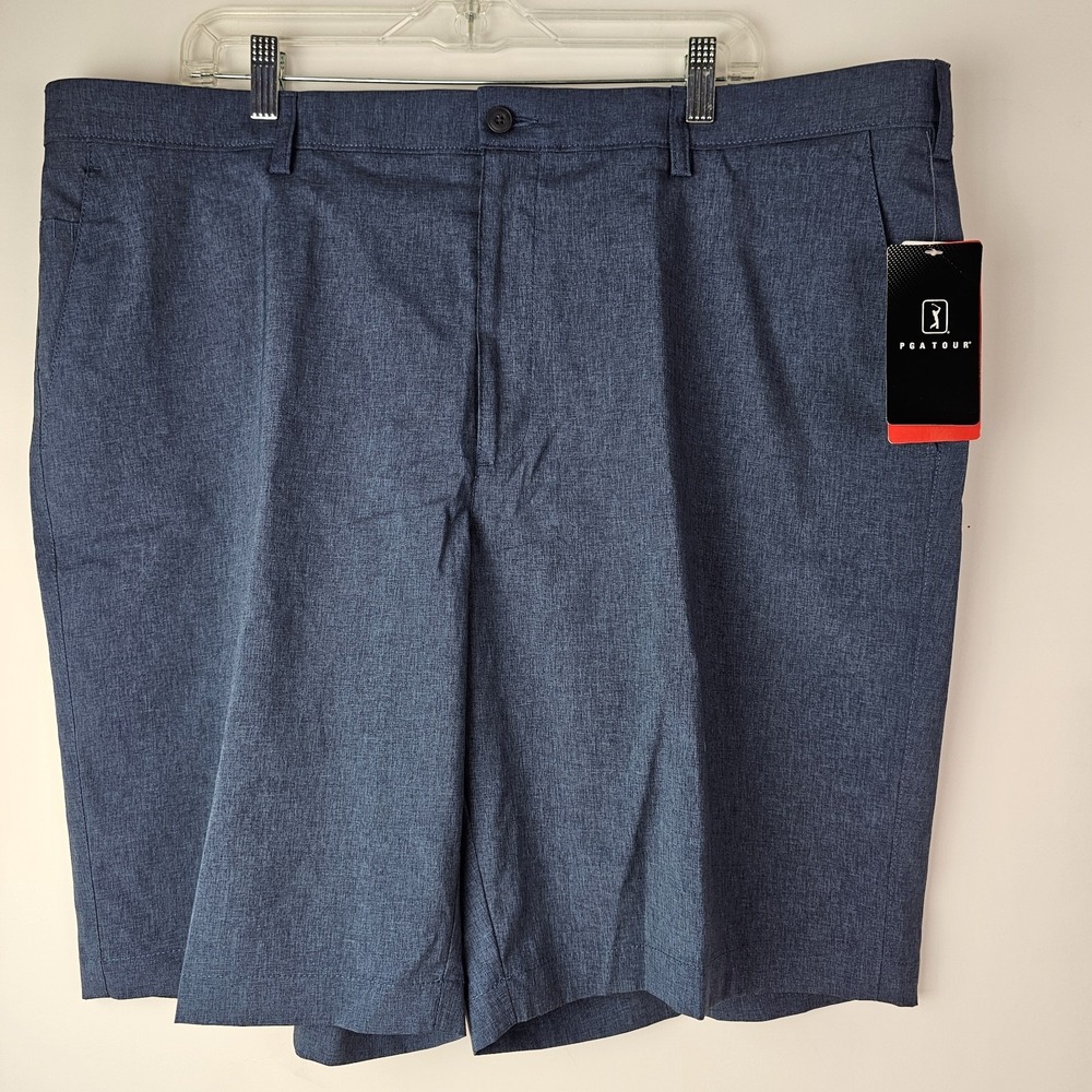 PGA Tour Golf Shorts Men's 42 Navy Blue Performance Stretch Adjustable‎ NWT